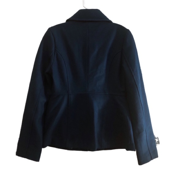 NEW Anthropologie Tulle Delft Blue Wool Toggle Duffle Coat S - Picture 2 of 7